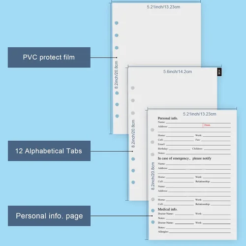 Vista 3 de Happyaokeland Páginas de repuesto para libreta de direcciones, 648 contactos