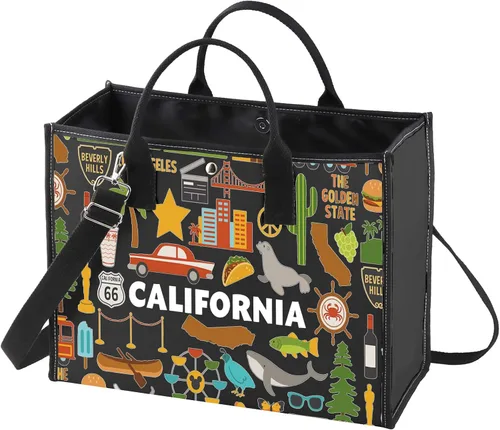 Vista 11 de WZMPA Bolsa de viaje California – Regalo de vacaciones y bolsa de compras – Regalo de recuerdo Calif 2