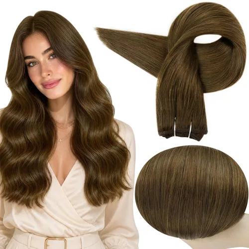 Vista 23 de Full Shine Extensiones de trama de cabello humano, cabello natural negro brillante, para mujeres, 1.76 oz (50 g), 10 pulgadas (25.4 cm), cabello