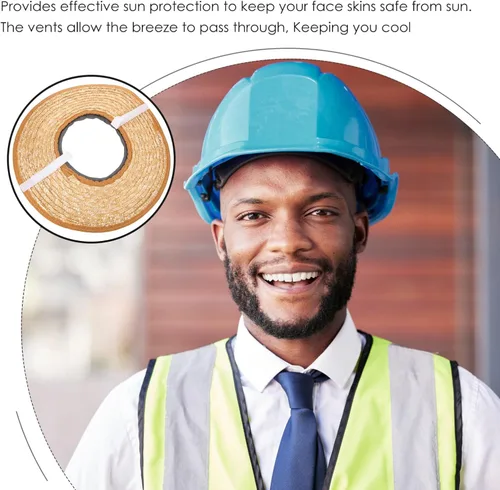Vista 3 de Yardwe Sombrero de visera de ala completa, cubierta de sombrero de construcción, visera dura, repuesto para el sol para los trabajadores, accesorios