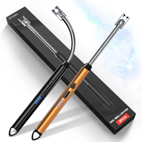 Vista 12 de KTEBO 2 Pack Encendedores Eléctricos de Arco de Plasma Recargables - USB de Largo Alcance para Velas Perfumadas, Barbacoa y Camping - Encendedores