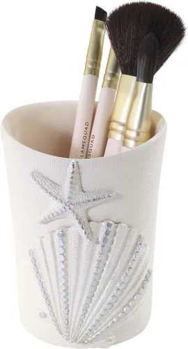 Vista 2 de Avanti Linens - Vaso, organizador de encimera, accesorios de baño inspirados en conchas marinas, artículos esenciales para el baño de invitados