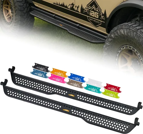 Vista 10 de IAG EZ-Step de longitud completa para Ford Bronco 2021+ con rockrails (4 puertas, placa con logotipo Area 51, 1 par)