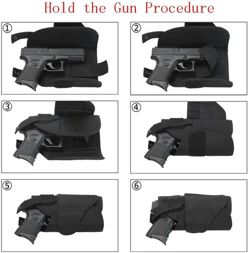 Vista 4 de Molle - Funda táctica para pistola de muslo, funda de pierna caída, ajustable a la derecha