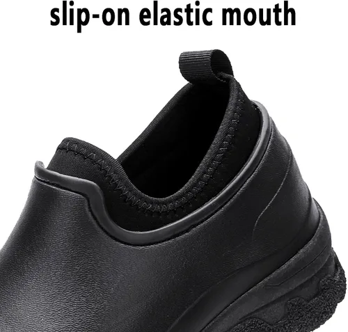 Vista 5 de YUKTOPA Zuecos de trabajo impermeables antideslizantes para hombre y mujer, resistentes al aceite, zapatos de chef de seguridad, zapatos de trabajo