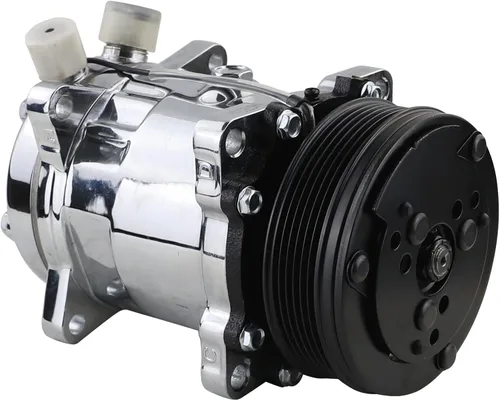 Vista 3 de Compresor universal del A/C con la correa serpentina del embrague de 6PK SD 508 5H14 R134A cromo