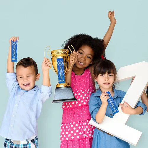 Vista 4 de Cindeer 100 cintas de premio a la carta de honor, mención honorífica, estilo marcapáginas, medalla, premio, premios e incentivos para estudiantes
