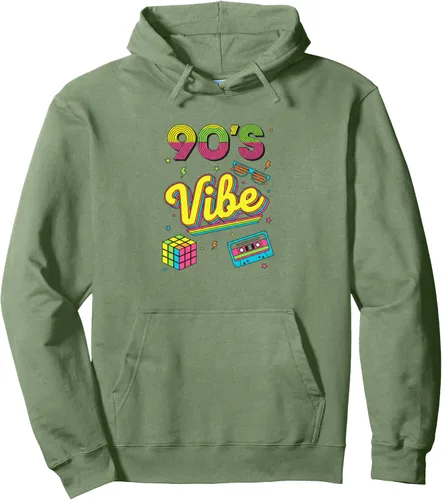 Vista 6 de 90s Nostalgia Retro Apparel - 90'S Vibe Retro Pullover Hoodie Negro