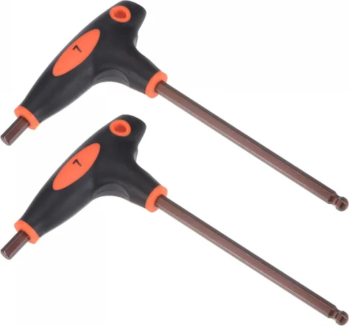 Vista 10 de uxcell Llave hexagonal de extremo de bola de 0.079 in, llave inglesa con mango en T, acero métrico S2 2 piezas