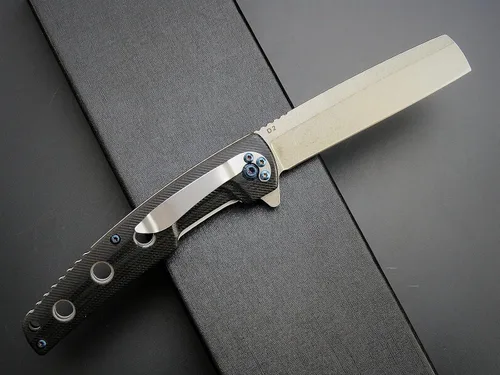 Vista 4 de Eafengrow EF941 EDC Cuchillo plegable de bolsillo D2 Hoja de acero G10 Mango Clip de bolsillo con bloqueo de forro de seguridad para acampar Negro