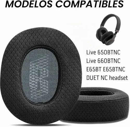 Vista 2 de GVOEARS - Almohadillas de repuesto para auriculares JBL Live 650/660BTNC E65BTNC, almohadillas para los oídos con espuma viscoelástica