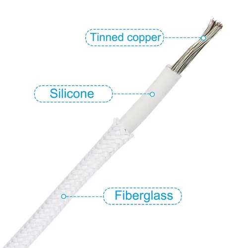 Vista 3 de PATIKIL Cable electrónico de 26.3 pies, 17 AWG, -30 a 392.0 °F, aislado, resistente a altas temperaturas, cable de silicona flexible eléctrico