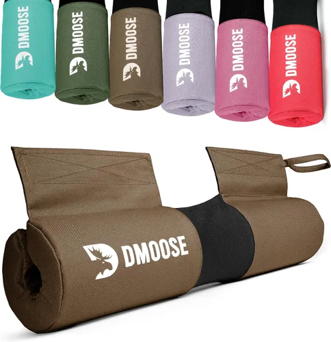 Vista 21 de DMoose Fitness Barbell Pad for Hip Thrust, Squat & Lunges - Non-Slip Thick Foam Cushion for Neck and Back Support with Two Straps - Hip Thrust Pad