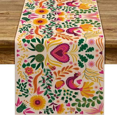 Vista 7 de Sunwer Juego de 4 manteles individuales de fiesta mexicana, diseño floral de Cinco de Mayo, decoración de fiesta del Día de los Muertos, decoración