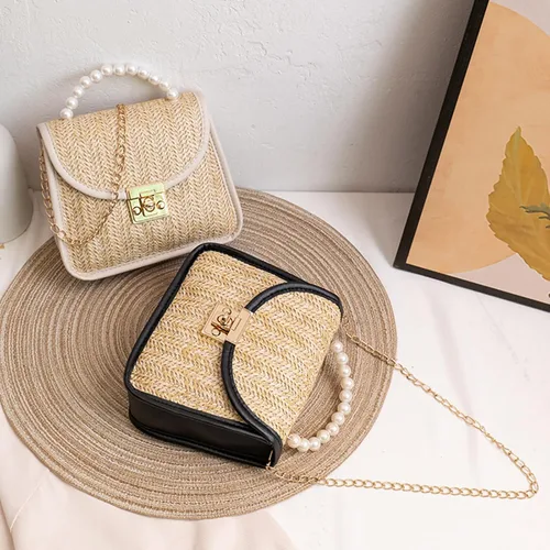 Vista 7 de CHARMORE Bolso cruzado para mujer, pequeño bolso de paja para playa, bolso de hombro tejido elegante, bolsos de viaje