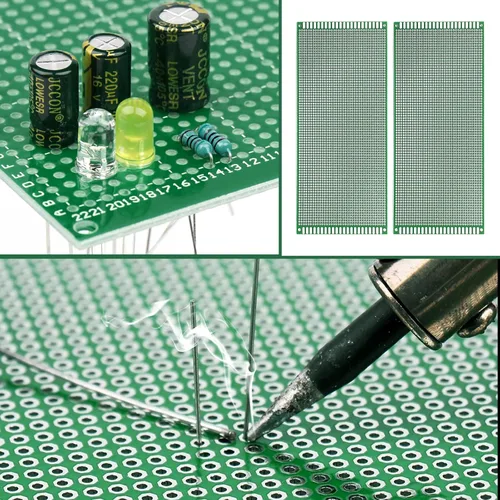 Vista 7 de Eagles 2 piezas de placa PCB de doble cara de 3.9 x 8.7 in, prototipo estañado DIY universal FR4 circuito impreso PCB placa protoboard PCB kit placa