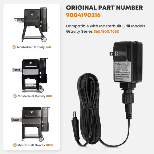 Vista 3 de Stanbroil Adaptador de corriente para Masterbuilt Gravity Series 560/800/1050 XL Power Adapter Replacement for Digital Charcoal Grill – Replaces