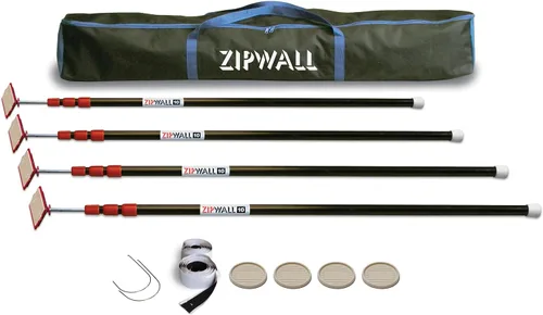 Vista 12 de ZipWall ZP2 ZipPole Postes de 10 pies para barrera de polvo con resorte (paquete de 2)