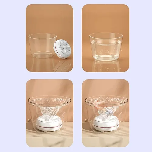 Vista 9 de Mini lavadora portátil USB, lavadora turbo ultrasónica, mini lavadora de alta potencia portátil potente limpieza ultrasónica turbo plegable lavadora