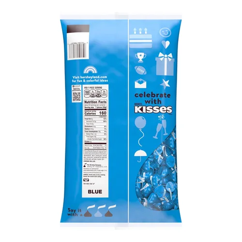 Vista 2 de Bolsa a granel de Hershey's Kisses - Chocolate con leche, gran dulce navideño y relleno de calcetines, 60 onzas