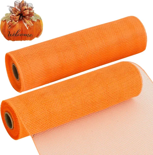 Vista 12 de TONIFUL 2 rollos de cinta de malla decorativa negra de 10 pulgadas, malla de tela para suministros de corona de malla, corona de puerta delantera