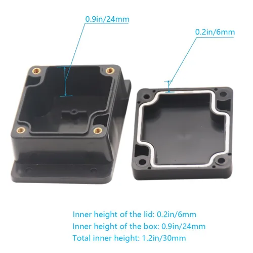 Vista 6 de Zulkit Caja de conexiones de plástico ABS a prueba de polvo, impermeable, IP65, cajas eléctricas universales, carcasa para proyectos con oreja fija