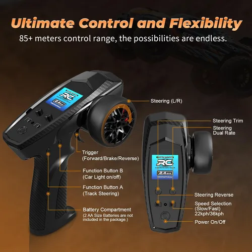 Vista 12 de HAIBOXING 1:18 coche de control remoto, 36KPH 4WD Fast RC Car para adultos