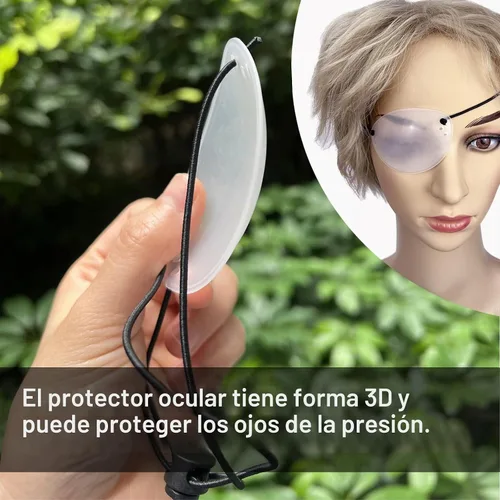 Vista 2 de Protector de ojos, 2 piezas de plástico para ojos para cirugía, transpirable, después de la cirugía, protección ocular con cinta, transparente