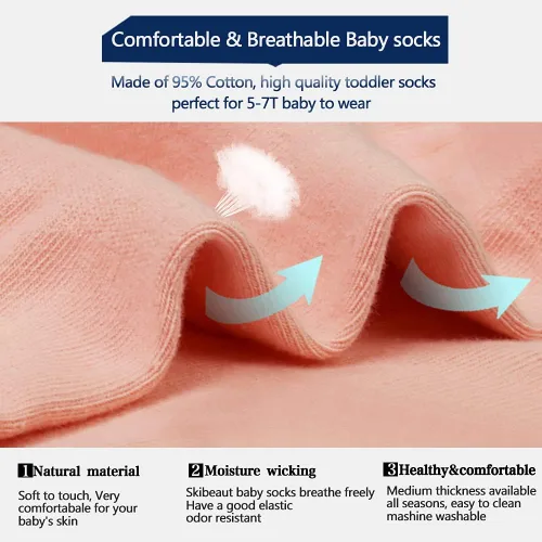 Vista 4 de Calcetines antideslizantes para niños, calcetines de corte medio para niños pequeños y niñas (0-7 años), 12 pares de calcetines antideslizantes