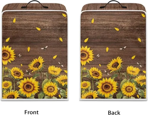 Vista 23 de Funda para cafetera, poliéster, azul, se adapta a la mayoría de máquinas de café estándar, protector resistente al polvo, huellas dactilares Playa