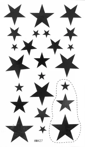 Vista 9 de MapofBeauty 2 unids etiqueta engomada temporal impermeable del tatuaje de la estrella negra