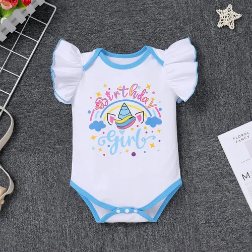 Vista 4 de IDOPIP Conjunto de 5 piezas de ropa para bebé con diseño de arco iris para 1er 2 3 cumpleaños para niña