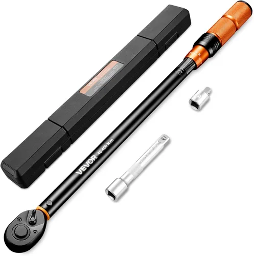 Vista 12 de VEVOR Llave dinamométrica ajustable de 1/2 pulgada de transmisión, 20-160 pies-libra/27.1-216.8 Nm, extremo abierto de 38 mm, llave dinamométrica