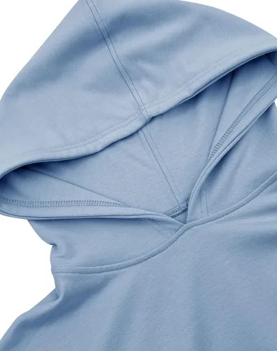 Vista 5 de PRETTODAY Sudadera con capucha de gran tamaño para mujer, sudadera casual de manga larga, color liso, suelta