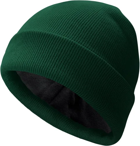 Vista 28 de PFFY Beanie for Men Women Unisex Knit Cuffed Plain Winter Thick Lined Beanies Hats