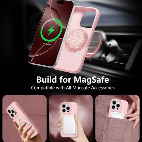 Vista 16 de Funda magnética de silicona para iPhone 13 Pro, color blanco antiguo [Compatible con Magsafe] [Forro de microfibra suave antiarañazos], funda