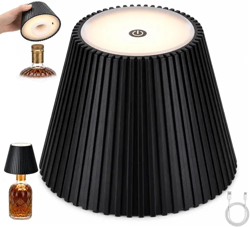 Vista 13 de WILIT Lámpara Inalámbrica de Botella para Botellas de Licor, Lámpara de 3 Niveles de Brillo con Soportes Inalámbricos para Lámparas de Mesa, Luz