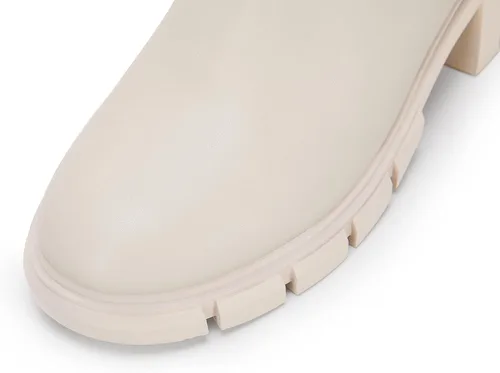 Vista 5 de Botines con elástico al tobillo y plataforma para mujer, tacón ancho, suela de lengüeta, antideslizantes, cómodos botines tipo Chelsea