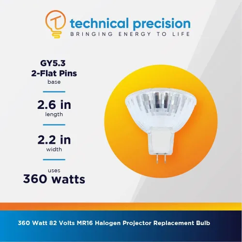 Vista 7 de Technical Precision Bombilla de proyector 360W 82V para 3M 78-8011-1186-1 MR16