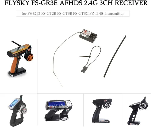 Vista 2 de Flysky 4 unids FS-GR3E receptor 3CH 2.4Ghz receptor para FS-GT2 FS-GT2B FS-GT3B FS-GT3C FZ-IT4S RC Transmisor de barco de coche