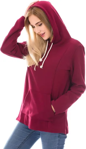 Vista 63 de Bearsland - Sudadera de lactancia y maternidad para mujer, con bolsillos y capucha