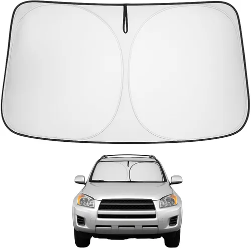 Vista 149 de Proadsy Parasol para parabrisas Rivian R1S 2022-2025 2026 de 4 capas plegable, protector de parasol frontal que bloquea los rayos UV, mantiene