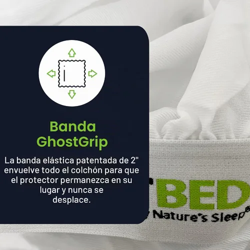 Vista 5 de GhostBed Protector de colchón impermeable y funda - Sin ruido, ligero, transpirable y sin plástico, tamaño individual
