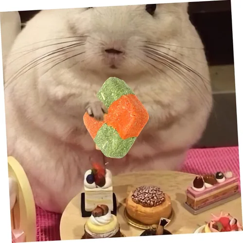 Vista 4 de Juguetes masticables de conejo, bocadillos naturales para golosinas molares saludables para mascotas, juguetes masticables para conejitos de indias