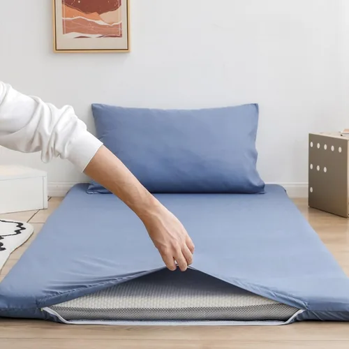 Vista 9 de Protector de colchón con cremallera, funda lavable impermeable y a prueba de polvo, se adapta a colchones de 2 a 3.9 in (individual/doble/Queen/King)