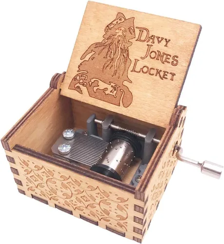 Vista 9 de Youtang Amelie Caja de Música de Manivela Caja Musical Tallada de Madera, Toca la Canción Temática de Amelie, Azul