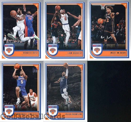 Vista 2 de 2022-23 Panini NBA Hoops Veteran New York Knicks Team Set of 11 Cards: RJ Barrett(#18), Evan Fournier(#19), Julius Randle(#20), Obi Toppin(#21)