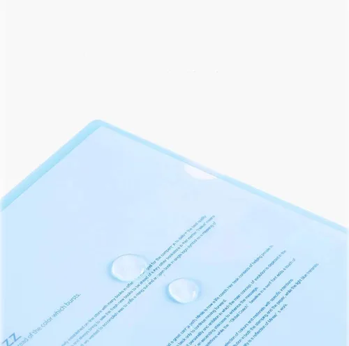 Vista 5 de Fundas transparentes tipo L para documentos A4, bolsillos seguros para proyectos, 12 piezas, color azul Carpeta de proyectos de carga superior