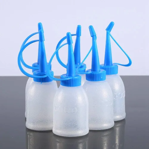 Vista 2 de AYNEFY Botella industrial, 6 piezas de plástico de 1.0 fl oz, a prueba de fugas, reutilizable, cocina, manualidades