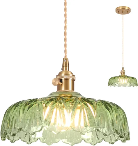 Vista 13 de Luminarias de Lámpara Colgante, Lámpara Colgante con Enchufe de Cristal de 6.6 Pulgadas, Lámpara Colgante de Cristal, Iluminación Colgante E26